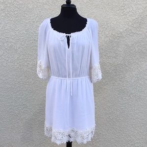 Short Boho Dress with floral Accent